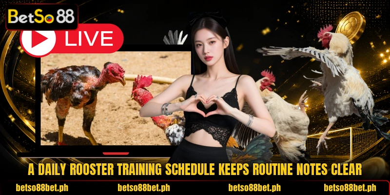 A daily rooster training schedule keeps routine notes clear