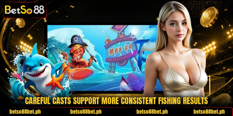 Careful casts support more consistent fishing results Careful casts support more consistent fishing results