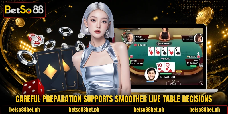 Careful preparation supports smoother live table decisions Careful preparation supports smoother live table decisions