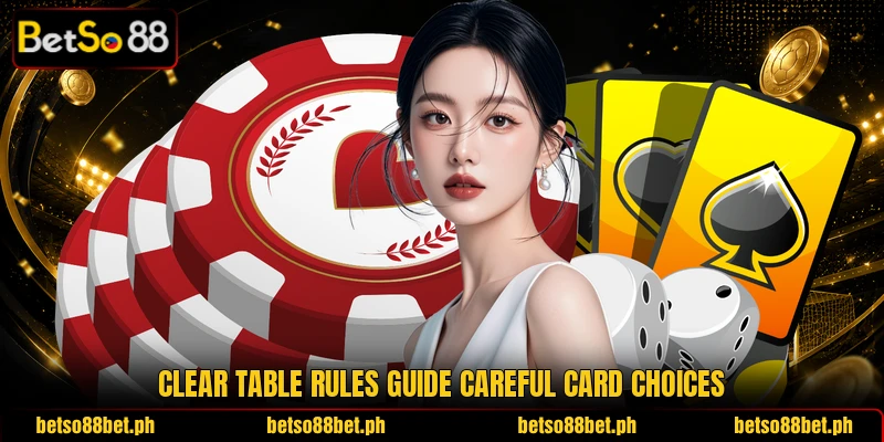 Clear table rules guide careful card choices Clear table rules guide careful card choices