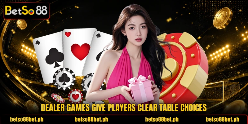 Dealer games give players clear table choices