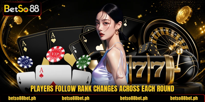 Players follow rank changes across each round