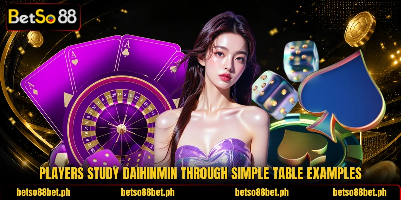 Players study Daihinmin through simple table examples