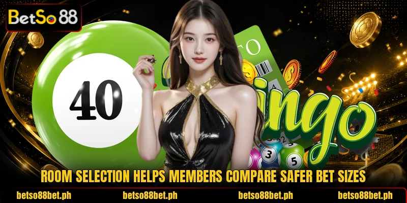 Room selection helps members compare safer bet sizes
